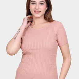 LEZA Women Self Design Round Neck Cotton Top-picture-11