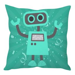 Stybuzz Cushion Cover Robot Print - Green-image-52