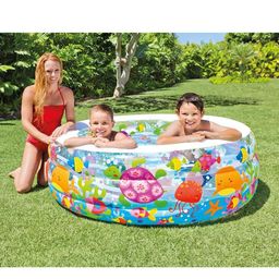 Intex Inflatable Aquarium Themed Pool - Multicolour-17