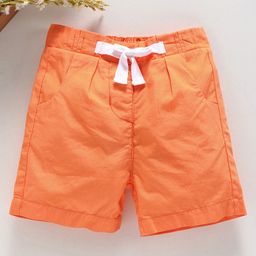Babyhug Elastic Waist Shorts - Orange-image-5