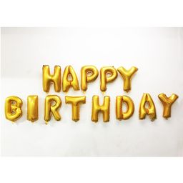 Syga Happy Birthday Foil Balloons Matte Gold - Pack of 16-27