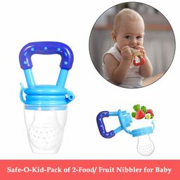 Safe-O-Kid Small Size Silicone Fruit and Food Nibbler Pack of 2 - Blue-6