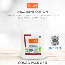 Tulips Absorbent Cotton Wool Pack of 5 - 100 gm Each-picture-18