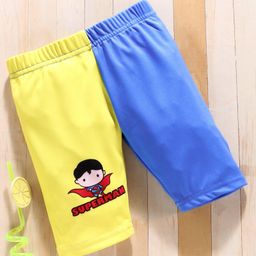 Mom's Love Swimming Trunk Superman Print - Blue Yellow-image-26