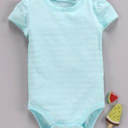 Fox Baby Half Sleeves Solid Color Onesie - Light Blue-image-35