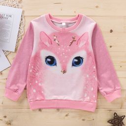 Kookie Kids Full Sleeves Sweatshirt Fox Print - Pink-image-14