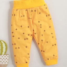 Kookie Kids Full Length Lounge Pant Cross Print - Yellow-picture-10