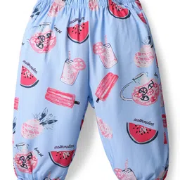 Kookie Kids Full Length Lounge Pant Fruit Print - Blue-picture-24