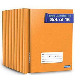 Woodsnipe Brand Single Long Line Ruled Notebook Pack of 16 - 176 Pages-22