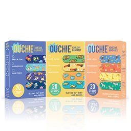 Ouchie Printed Bandages Pack of 3 Blue Yellow Orange - 20 Bandages each-14