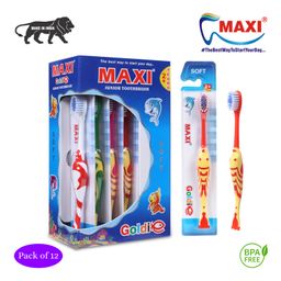 Maxi Goldie Junior Toothbrush Pack of 12 - Multicolour-15