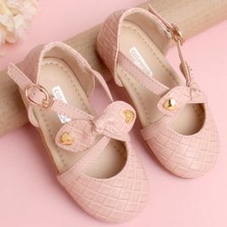 Cute Walk by Babyhug Solid Color Belly Shoes Bow Applique - Pink-image-66