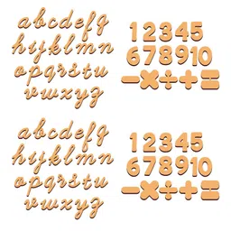 Webby Wooden Cursive Alphabets Letter & Numbers Set of 2 - 84 Pieces-picture-21