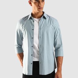 Calvin Klein Jeans Striped Spread Collar Long Sleeves Slim Fit Shirt-picture-1