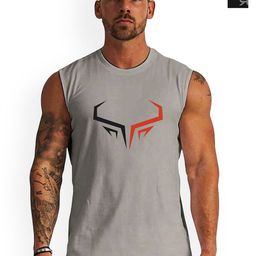 3Colors Pack Of 2 Printed Gym Innerwear Vests VEST-2C-CCUT-BLK FREAKY_GREY HORN_M-picture-33