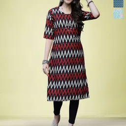 Moda Rapido Women Ethnic Motifs Printed Sequinned Floral Crepe Kurta-image-68