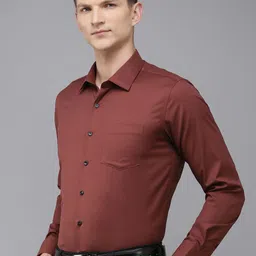 Van Heusen Pure Cotton Self Design Textured Slim Fit Opaque Formal Shirt-image-58