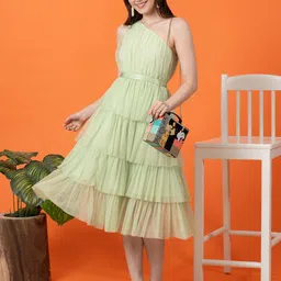 BLANC9 One Shoulder Fit & Flare Dress-image-43