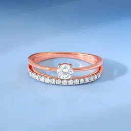 GIVA Women Rose Gold Begin Forever Solitaire 14 Kt Diamond Ring-picture-57