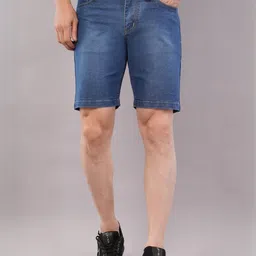 NIVASU Men Mid-Rise Washed Denim Shorts-picture-39
