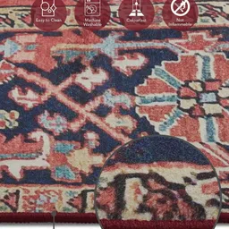 OBSESSIONS Red & Rust Colored Printed Water Repellent Bedside Runners image 3