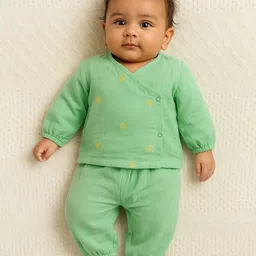 Somersault Kids Embroidered V-Neck Pure Cotton Jhabla With Jogger-picture-25