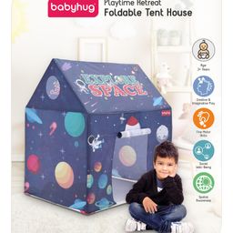 Babyhug Playtime Explore Space Foldable Tent House - Blue image 2
