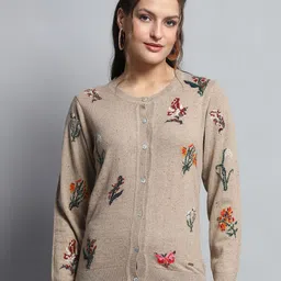 Monte Carlo Women Woollen Poncho with Embroidered Detail-image-45