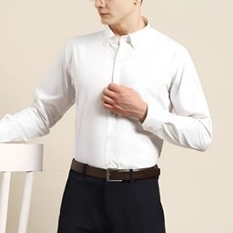 URBANICE Men Classic Slim Fit Solid Spread Collar Cotton Formal Shirt-image-62