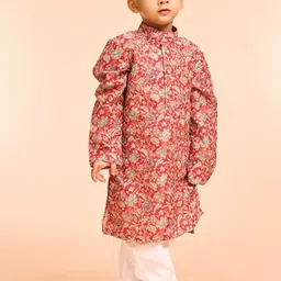 Manyavar Boys Floral Printed Kurta with Pyjama-image-75