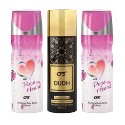 CFS OUDH & Pure Heart Set Of 3 Deodorant Body Spray- 200ML Each image 2