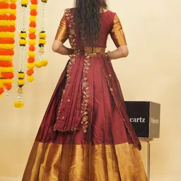 Fabcartz Semi-Stitched Lehenga & Unstitched Blouse With Dupatta image 3