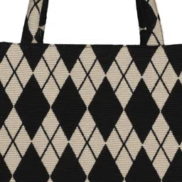 MINI WESST Checked Structured Tote Bag with image 5