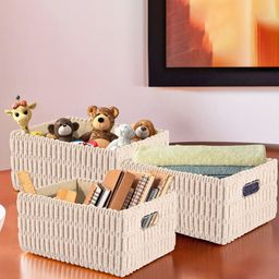 Kuber Industries Beige Set of 3 Regular Desk Organiser Organisers-46
