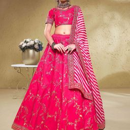 DIVASTRI Embroidered Semi-Stitched Lehenga & Unstitched Blouse With Dupatta-picture-17