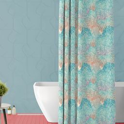 ArtzFolio Blue & Brown Printed Waterproof Shower Curtain-15