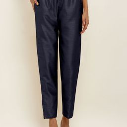 FLOREOS Women Textured Embroidered Comfort Easy Wash Trousers-image-58