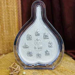 ABDESIGNS Silver Toned & Transparent Ashtavinayak Table Photo Frame-15