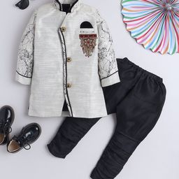 BAESD Boys Sequin Embroidered Traditional Sherwani Set-51