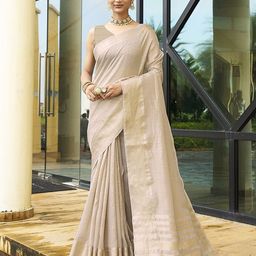HERE&NOW Striped Zari Jute Silk Bhagalpuri Saree-33