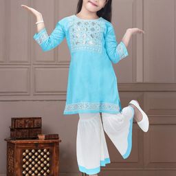 NEW GEN Girls Kurti & Palazzo Clothing Set-image-92