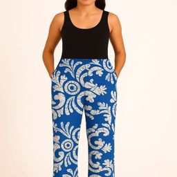 GAB Abstract Printed Pure Cotton Straight-Leg Lounge Pant-image-79