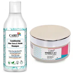 CARET ORGANIC Aloe vera & Neem Shampoo-200 ml & Vitamin C Nourishing Cream Combo-50 g-19