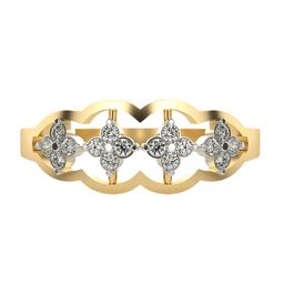 VALANOVA Women Yellow Gold Plated Sterling Silver Lab Grown Diamond Ring-image-78