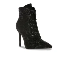 London Rag Women Rhinestones Embellished Pointed-Heeled Stiletto Boots-89