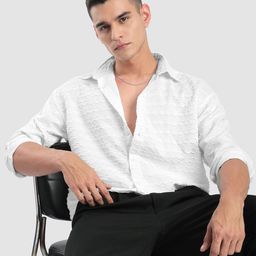 Beyoung Geometric Textured Long Sleeves Shirt-97