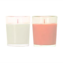 PEEPALCOMM White & Peach 2 Pieces Pillar Candle-19