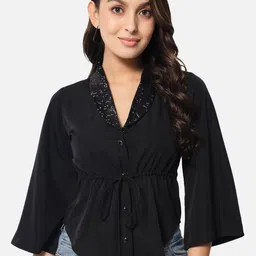 OTIRA Women Embellished Crepe Shirt Style Top-picture-0