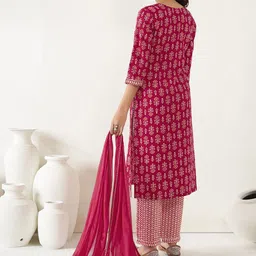 Anouk Women Ethnic Motifs Printed Regular Kurta with Trousers & With Dupatta image 5