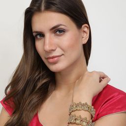 Anouk Set Of 2 Gold Plated Textured Bangles-56